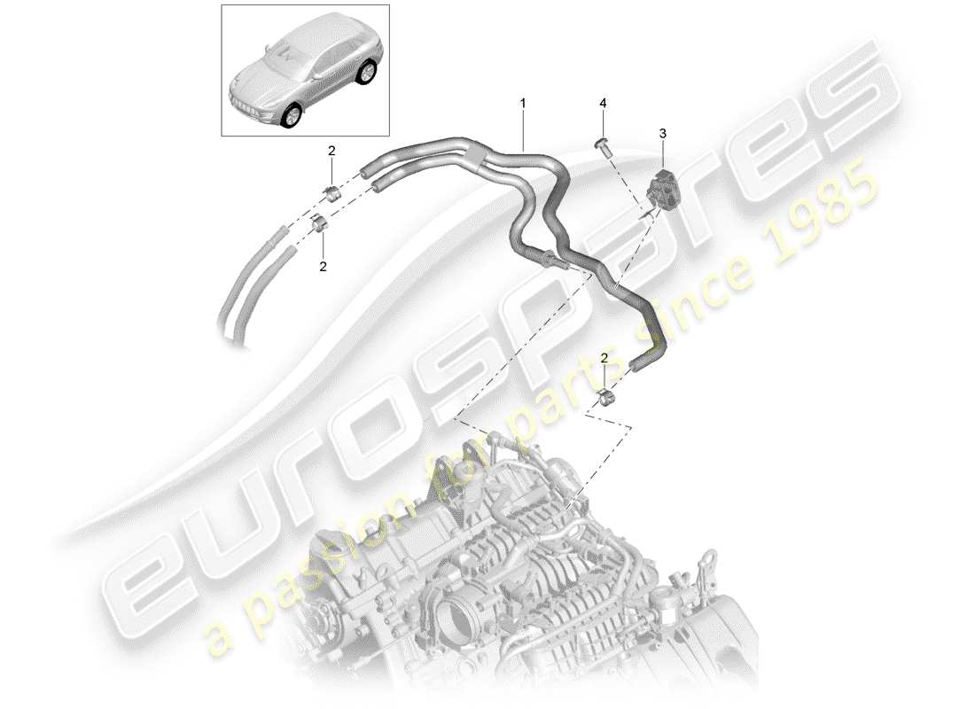 porsche 2018 (macan) système de carburant schéma des pièces