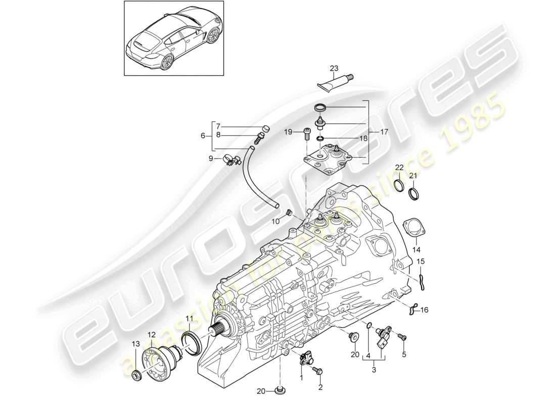 porsche 2010 (cayenne e1 9pa) boîte de vitesses manuelle pièces détachées schéma des pièces
