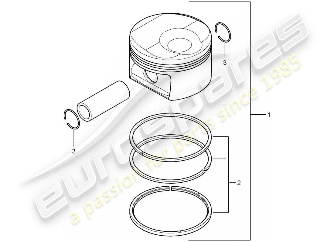 porsche 2010 (cayenne e1 9pa) schéma des pièces du piston