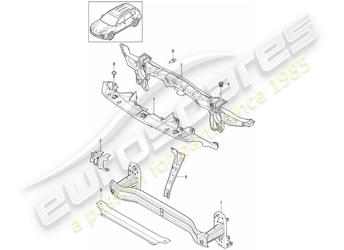 porsche 2012 (cayenne e2 92a) support schéma des pièces