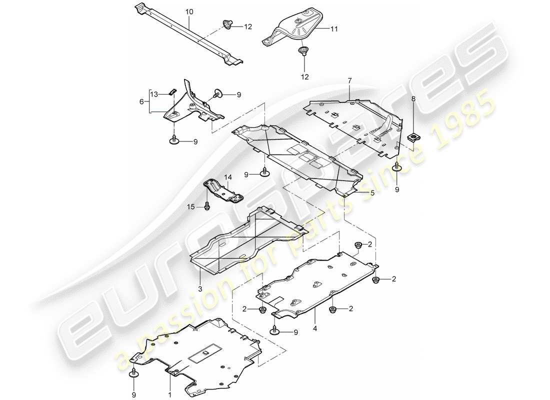 porsche 2007 (997-1) garnitures schéma des pièces
