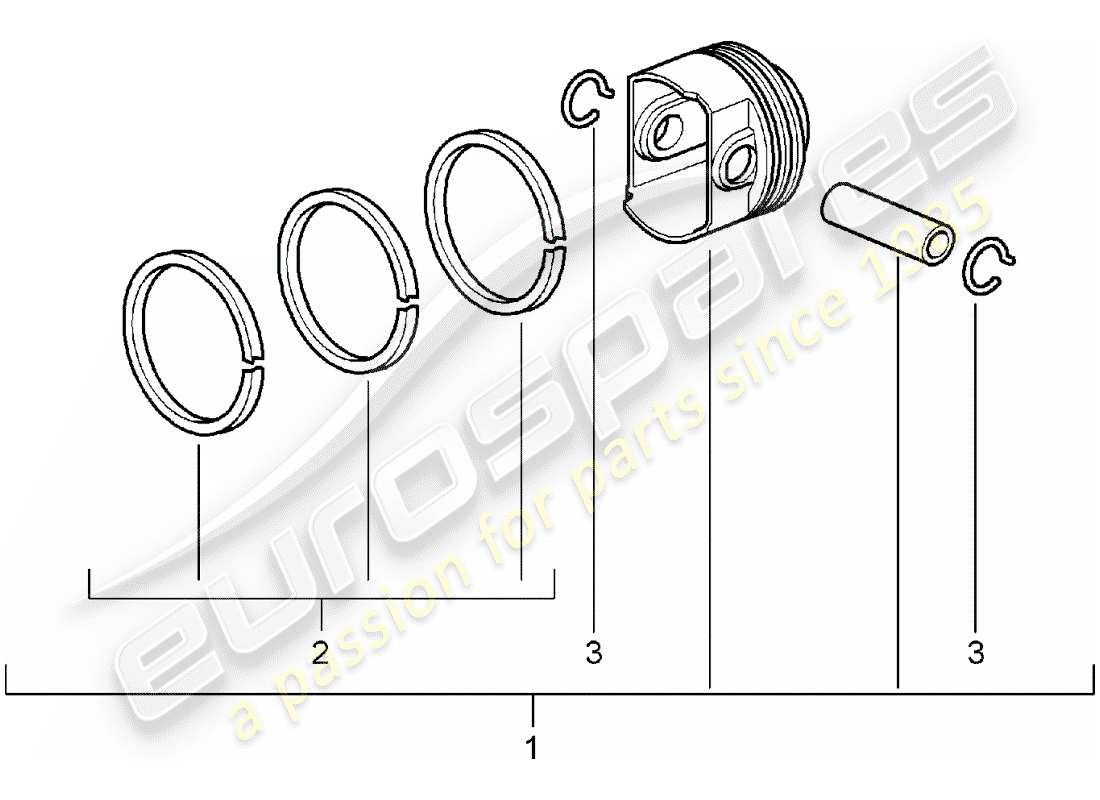 porsche 2007 (987 boxster) schéma des pièces du piston