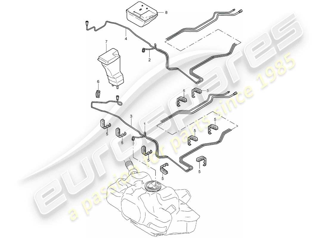 porsche 2007 (987 boxster) système de carburant schéma des pièces