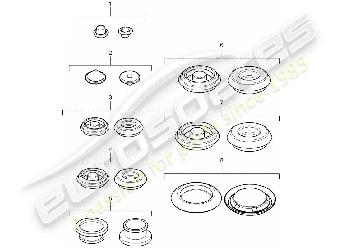 porsche 2008 (997-1 gt3) diagramme de pièce de prise