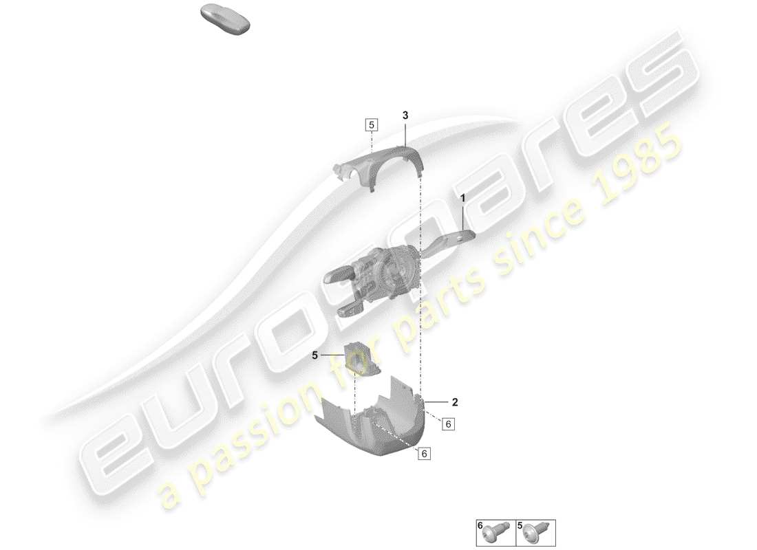porsche 2019 (992-1) commutateur de colonne de direction schéma des pièces