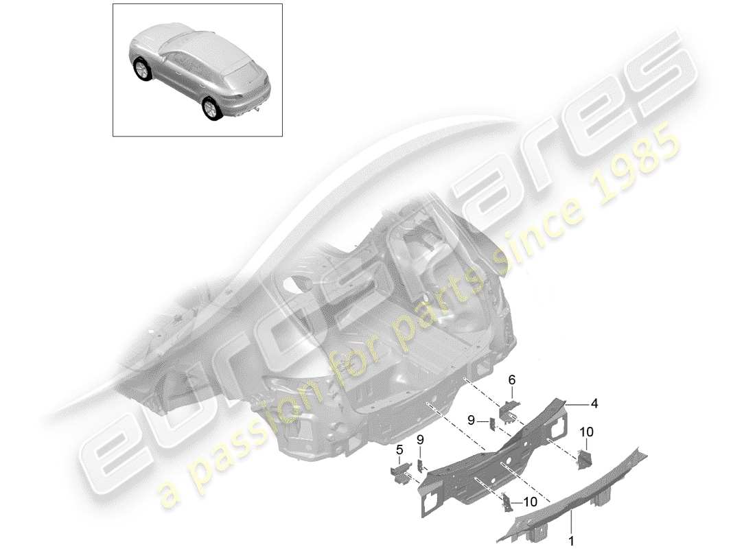 porsche 2014 (macan) schéma des pièces arrière