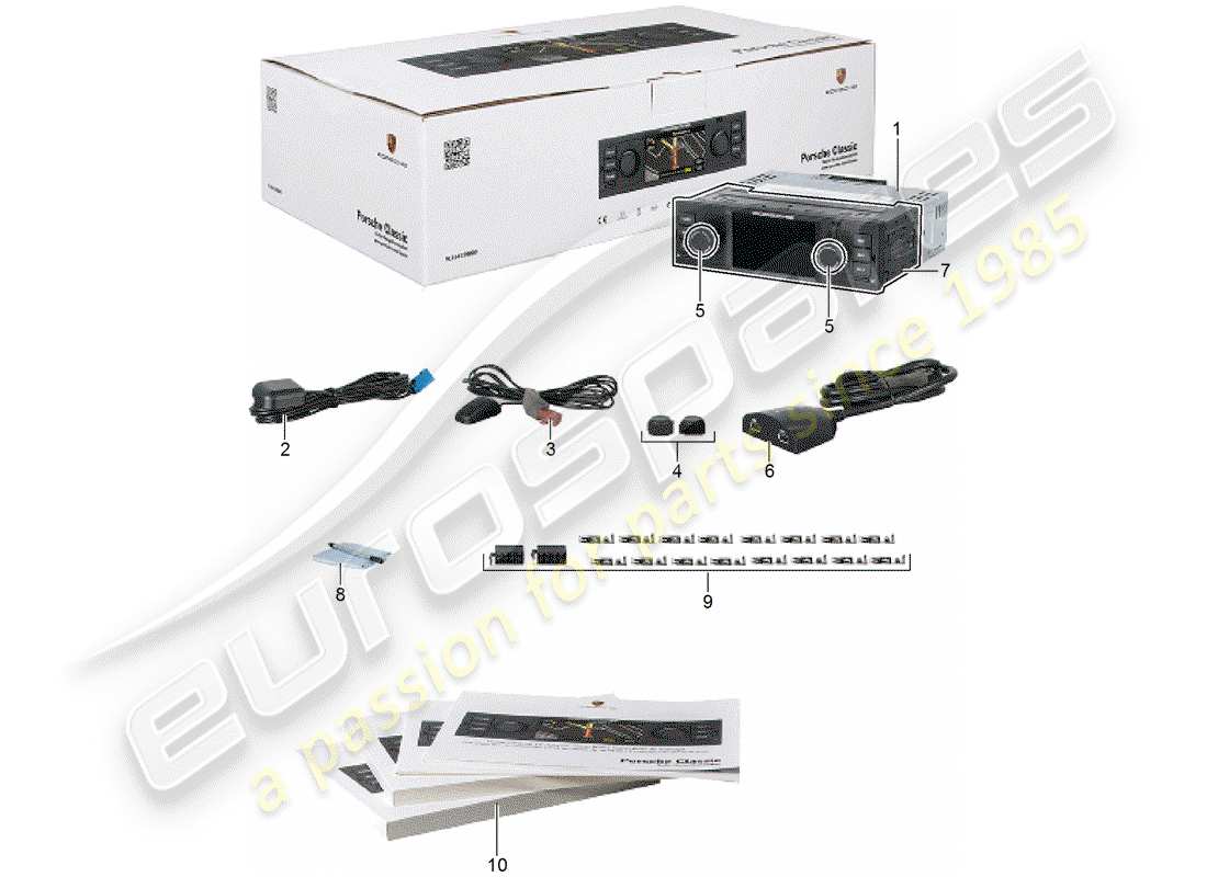 porsche 2013 (accessories) porsche classic - unité radio - système de navigation schéma des pièces