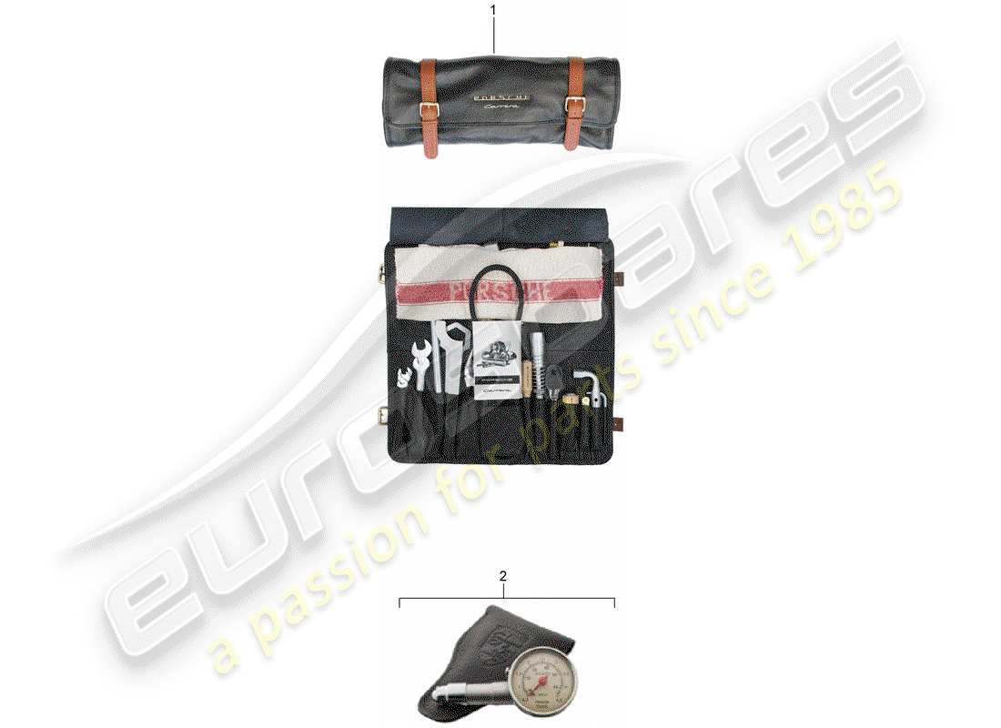 porsche 2007 (accessories) sac à outils avec outils schéma des pièces