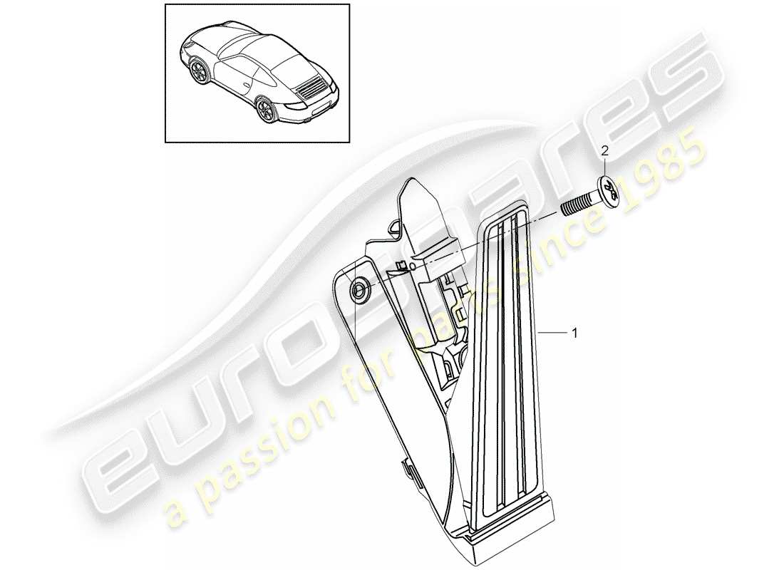 porsche 2012 (997-2) pédales schéma des pièces