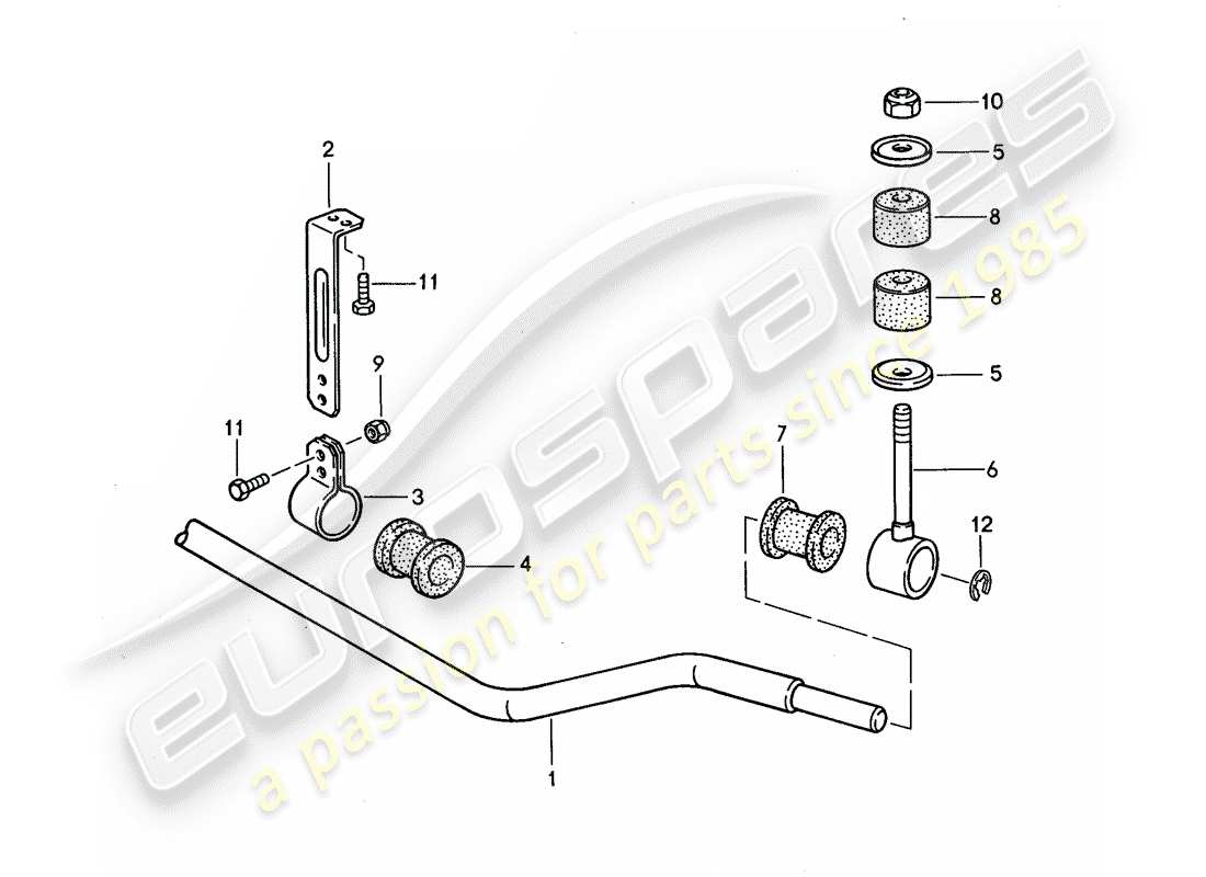 porsche 1994 (968) stabilisateur schéma des pièces