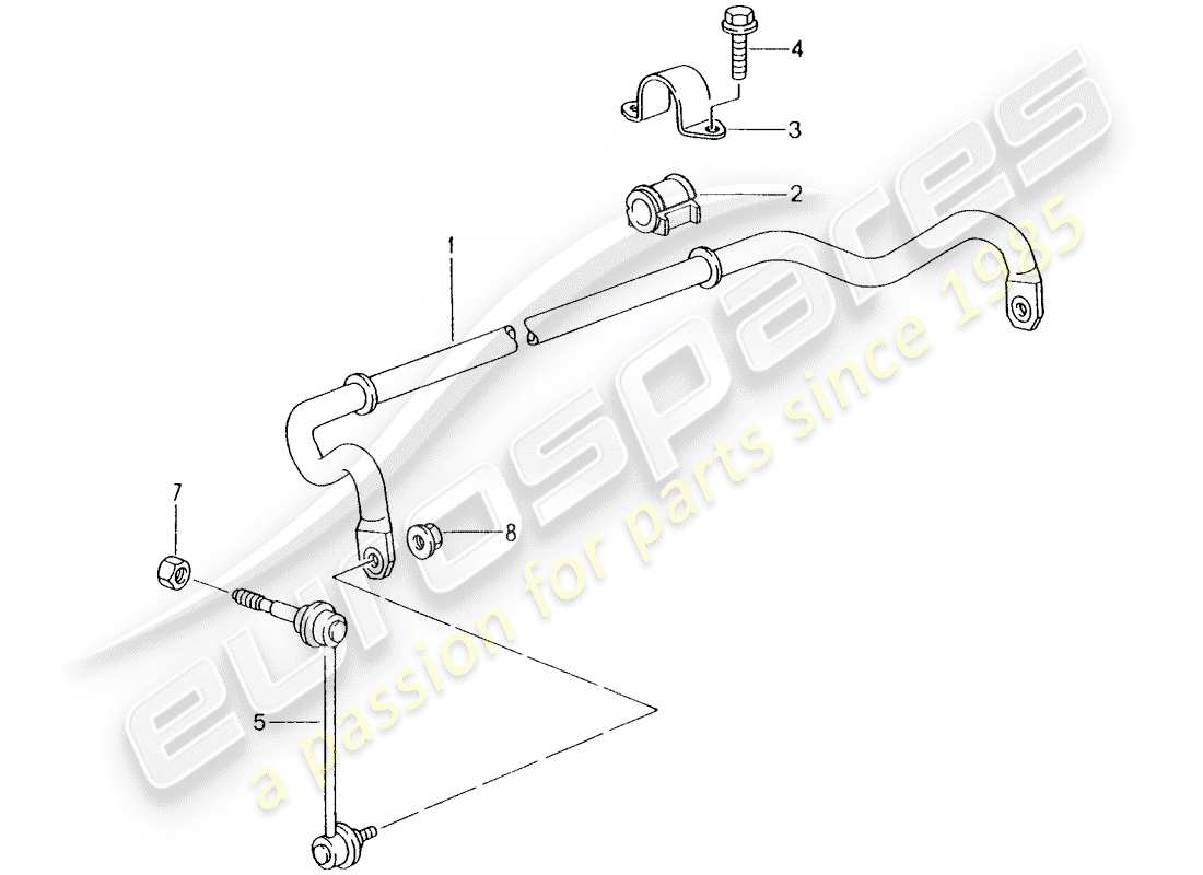 porsche 1999 (996) stabilisateur schéma des pièces