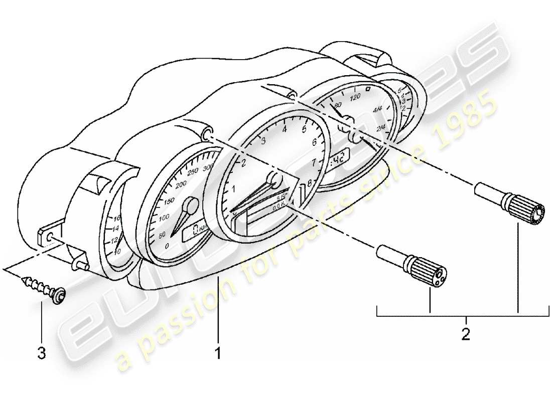 porsche 2001 (996 turbo / gt2) instruments - complet - voir memo ti : - gr.9 , nr.10/01 - d - mj 2001>> schéma des pièces