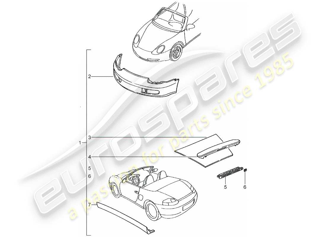 porsche 2011 (tequipment) diagramme des pièces aerokit
