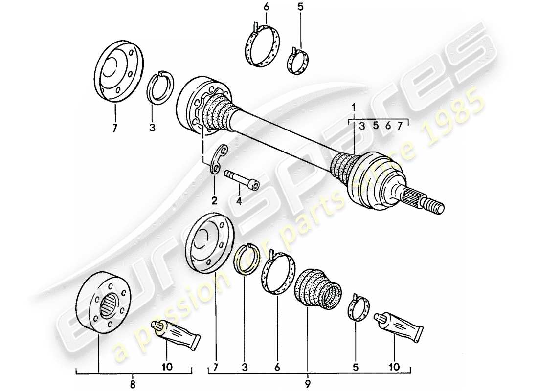 porsche 1983 (928) arbre d'entraînement - f 92fs8 41008>> - f 92fs8 40290>> - f 92fs8 49563>> schéma des pièces