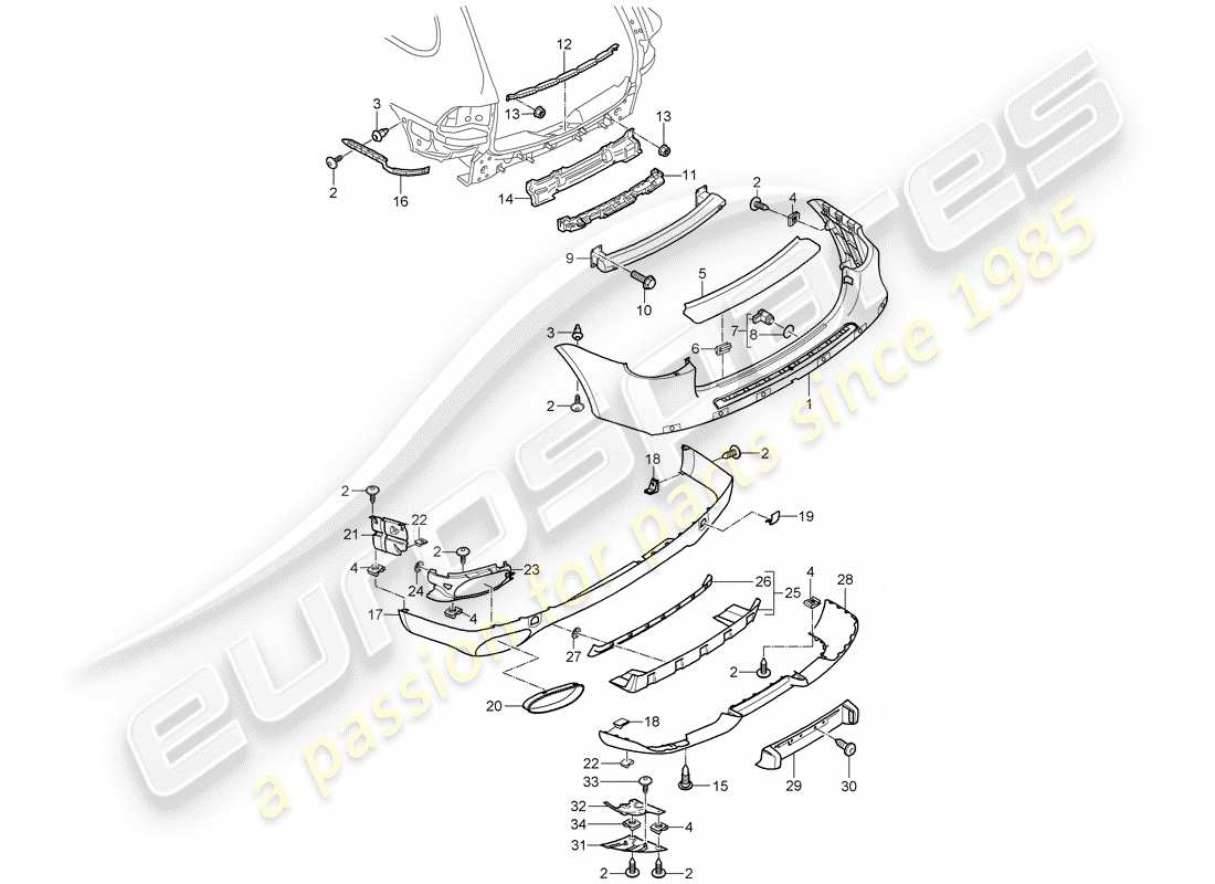 porsche 2010 (cayenne e1 9pa) diagramme des pièces de doublure