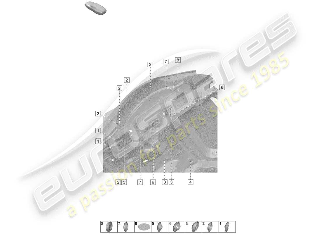 porsche 2019 (992-1) bouchons pour le corps schéma des pièces