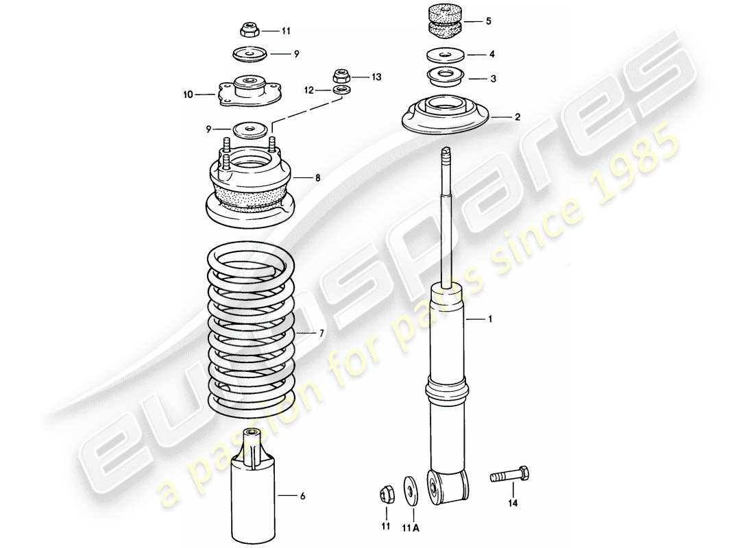 porsche 1983 (928) suspension - essieu avant - f >> 92-es840 218 - f >> 92-es849 566 schéma des pièces