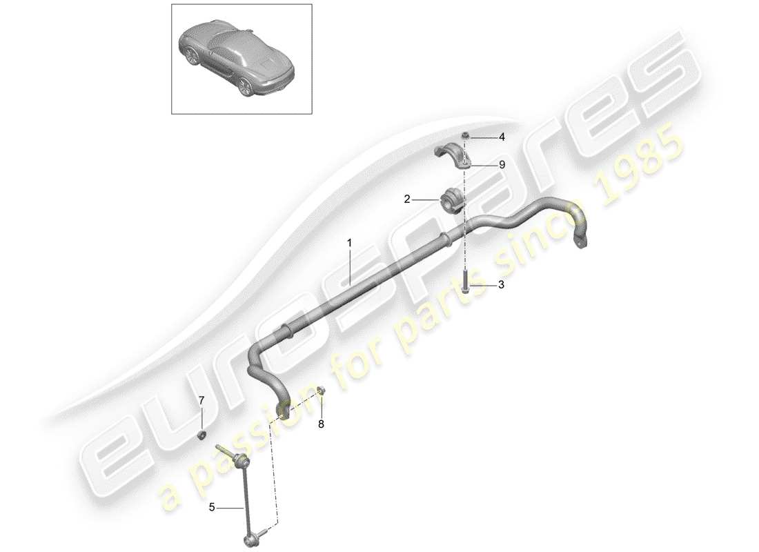 porsche 2013 (981 boxster) stabilisateur schéma des pièces