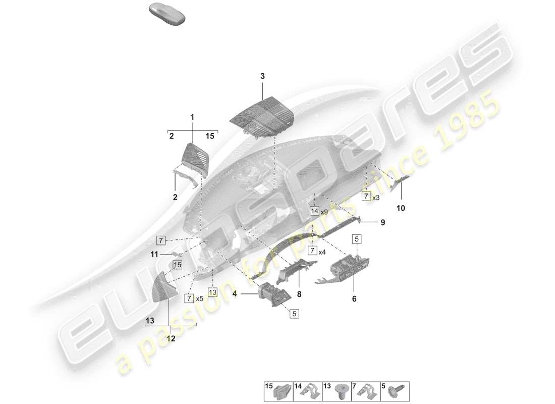 porsche 2020 (992-1) accessoires schéma des pièces