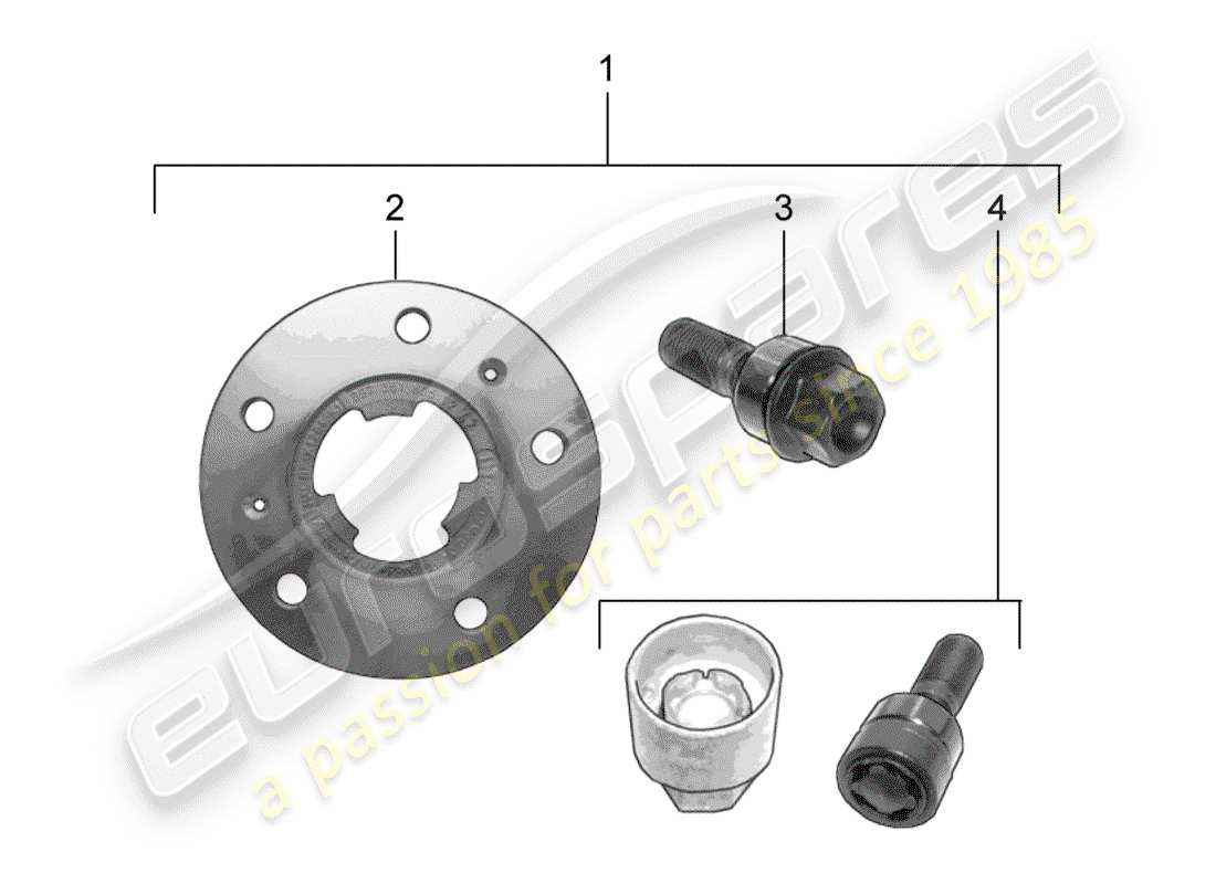 porsche 2006 (tequipment cayenne) rondelle d'espacement schéma des pièces