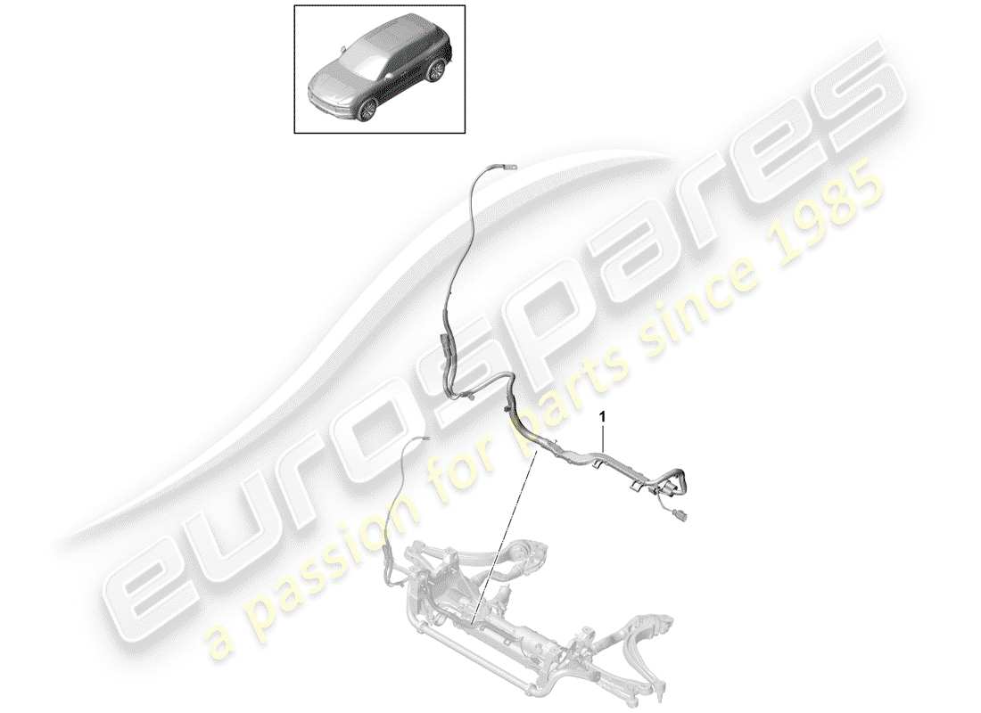 porsche 2019 (cayenne e3 9ya/9yb) faisceaux de câbles schéma des pièces
