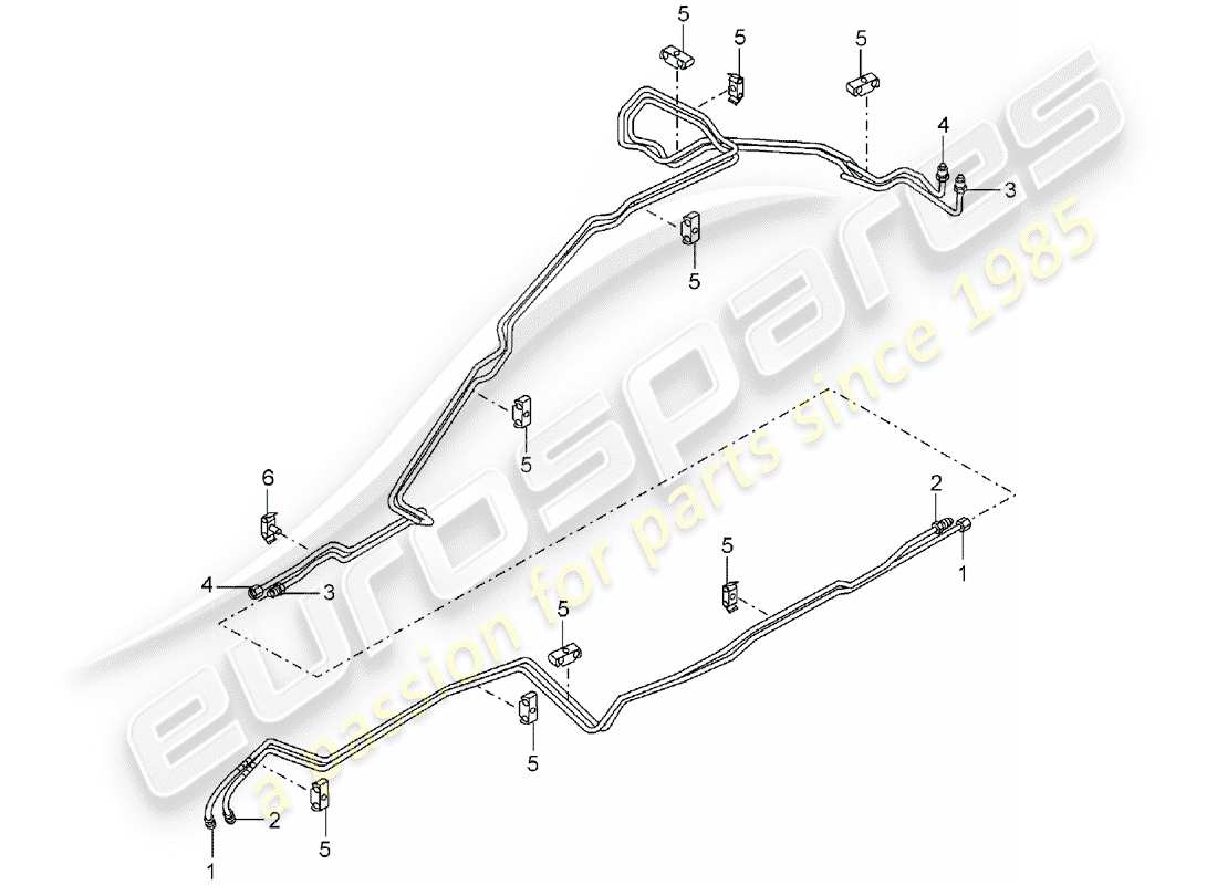 porsche 2005 (cayenne e1 9pa) conduite hydraulique schéma des pièces