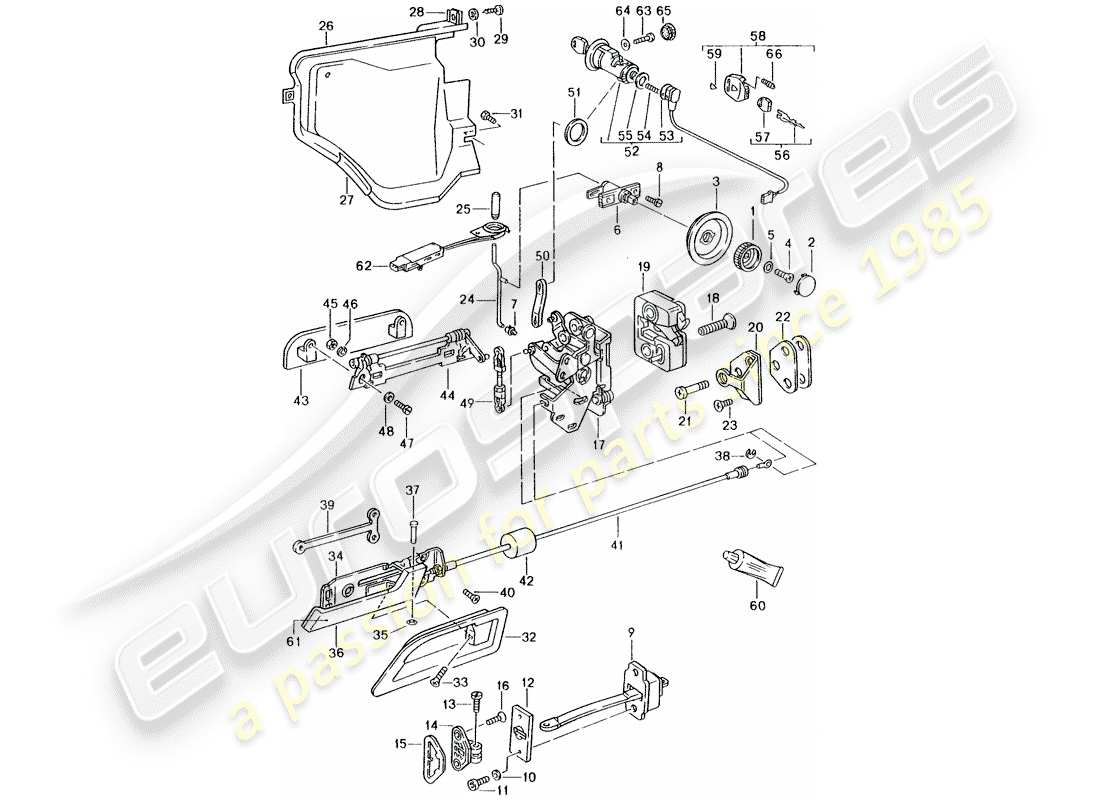 porsche 1990 (928) pièces d'installation - pour - porte schéma des pièces