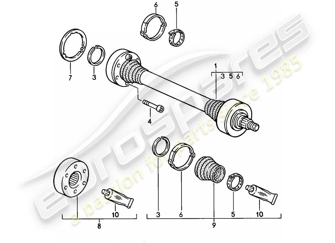 porsche 1986 (928) arbre d'entraînement - f >> 92-fs841 007 - f >> 92-fs840 289 - f >> 92-fs849 562 schéma des pièces