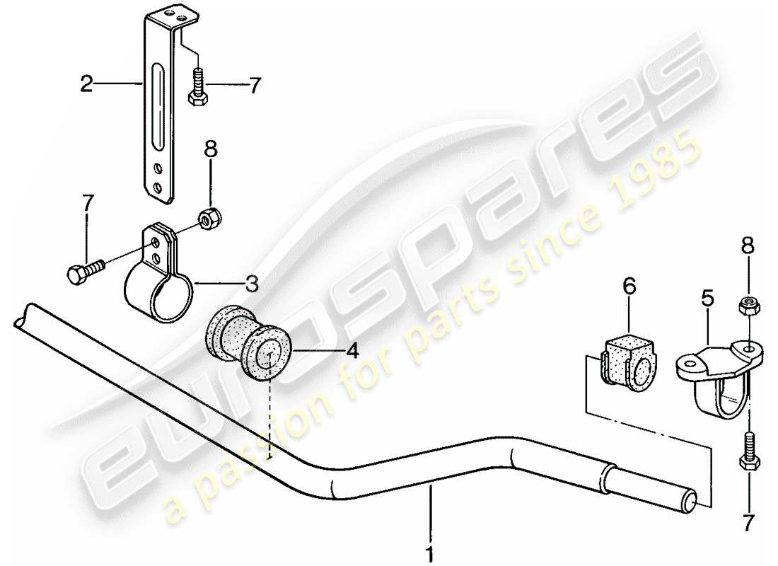 porsche 1982 (944) stabilisateur schéma des pièces