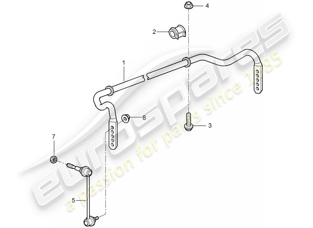 porsche 2009 997-2 turbo / gt2 schéma des pièces du stabilisateur