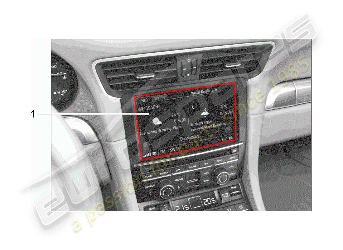 porsche 2012 (tequipment 98x/99x) logiciel schéma des pièces