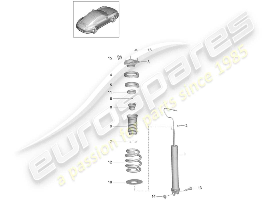 porsche 2013 (991-1) amortisseur schéma des pièces