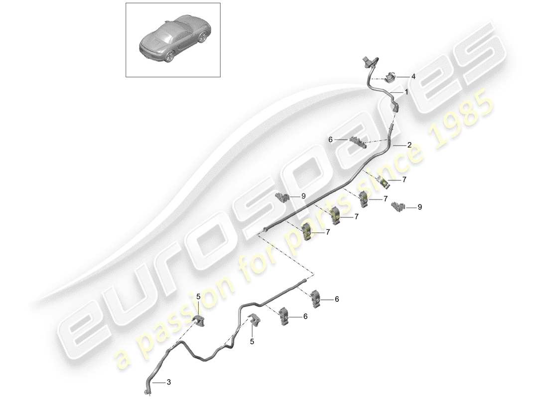porsche 2012 (981 boxster) diagramme de pièce de la ligne de vide