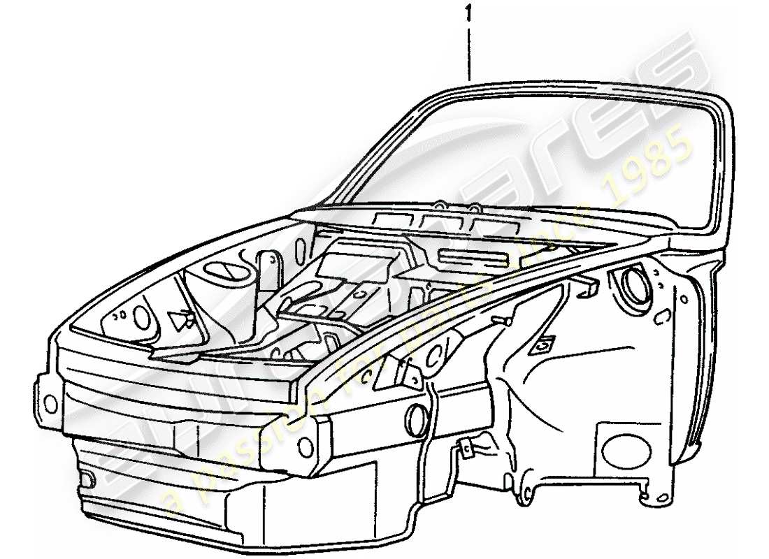 porsche 1998 (993) schéma des pièces front end