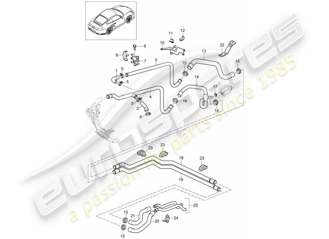 porsche 2009 997-2 turbo / gt2 lignes diagramme de pièce