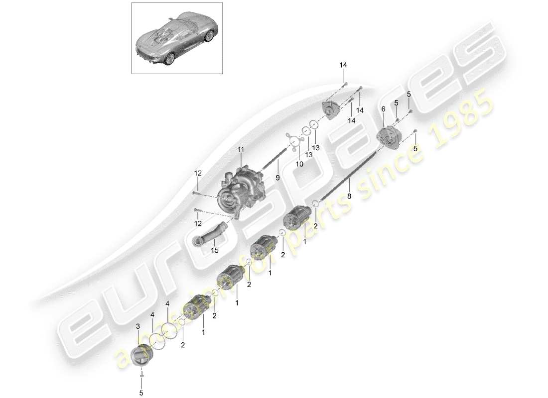 porsche 2015 (918 spyder) pompe à huile schéma des pièces