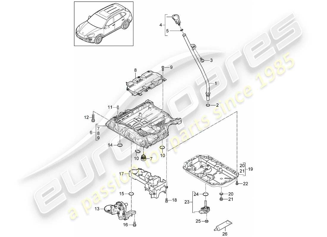 porsche 2016 (cayenne e2 92a) boîtier conducteur d'huile schéma des pièces