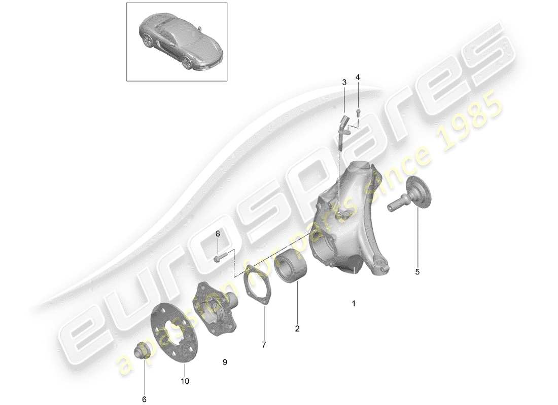 porsche 2013 (981 boxster) support de roue schéma des pièces