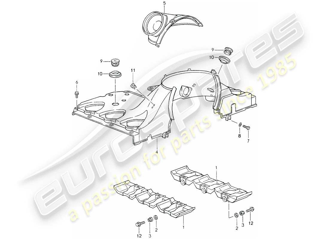 porsche 1998 (993) diagramme des pièces du conduit d'air