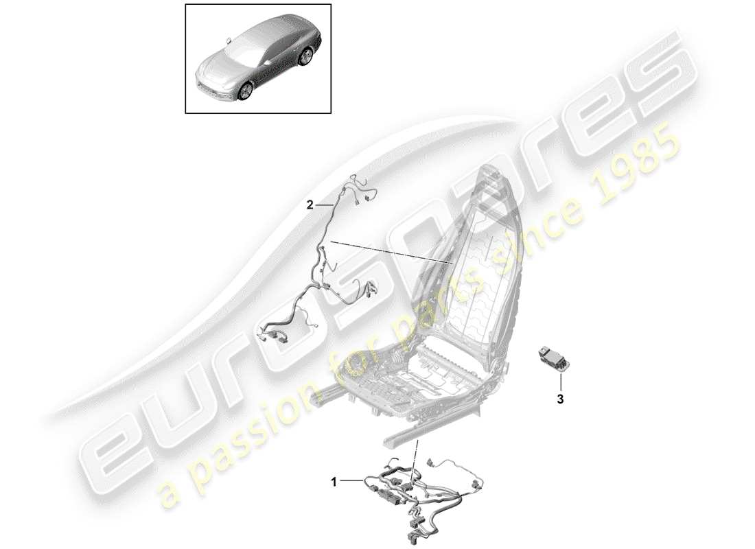 porsche 2020 (panamera 971-1) faisceaux de câbles schéma des pièces