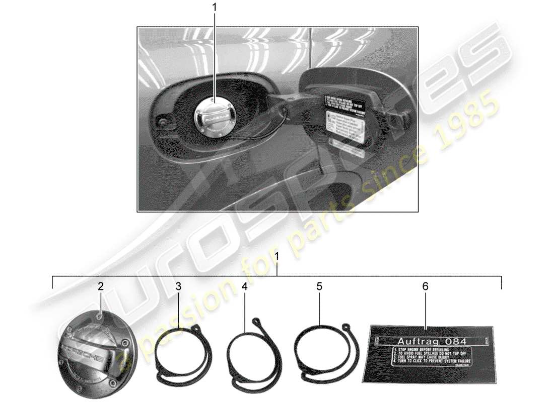 porsche 2008 (tequipment cayenne) réservoir d'essence schéma des pièces