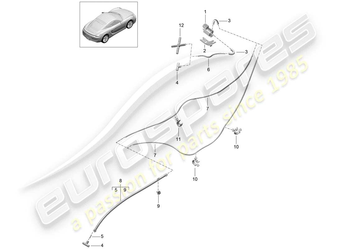 porsche 2015 (981 cayman) système d'échappement schéma des pièces