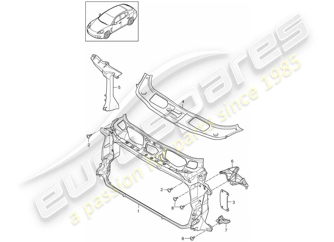 porsche 2016 (panamera 970) schéma des pièces du support