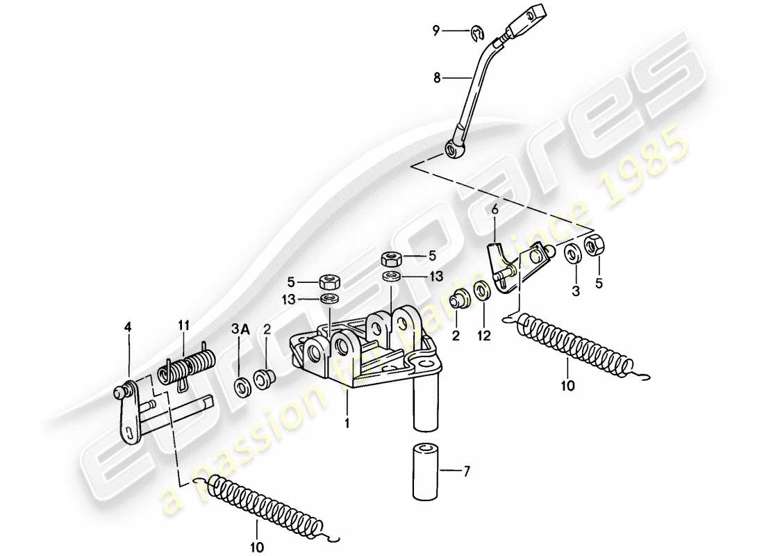 porsche 1986 (911) liaison d'accélérateur - support schéma des pièces