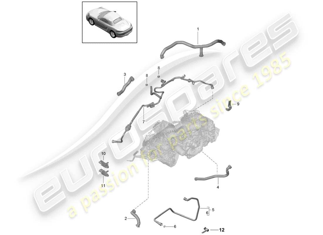 porsche 2017 (718 boxster) carter moteur schéma des pièces