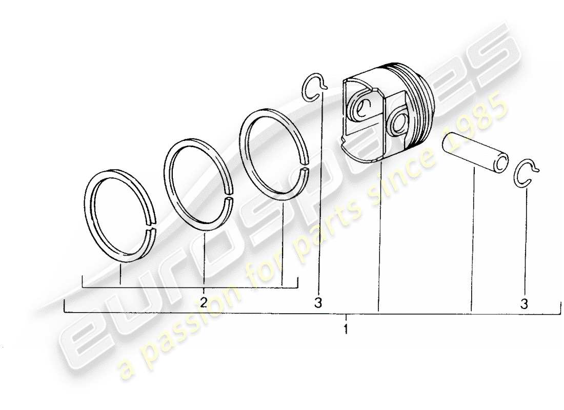 porsche 2004 (996) piston schéma des pièces