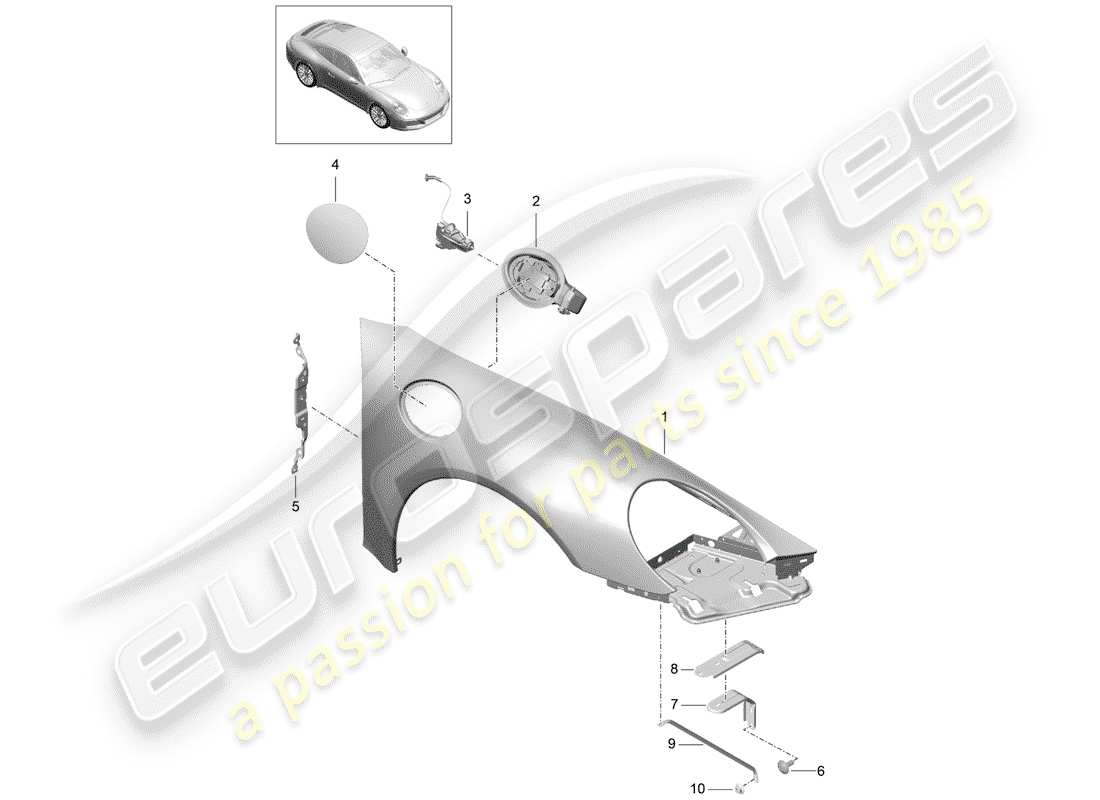 porsche 2019 (991-2) diagramme des pièces fender