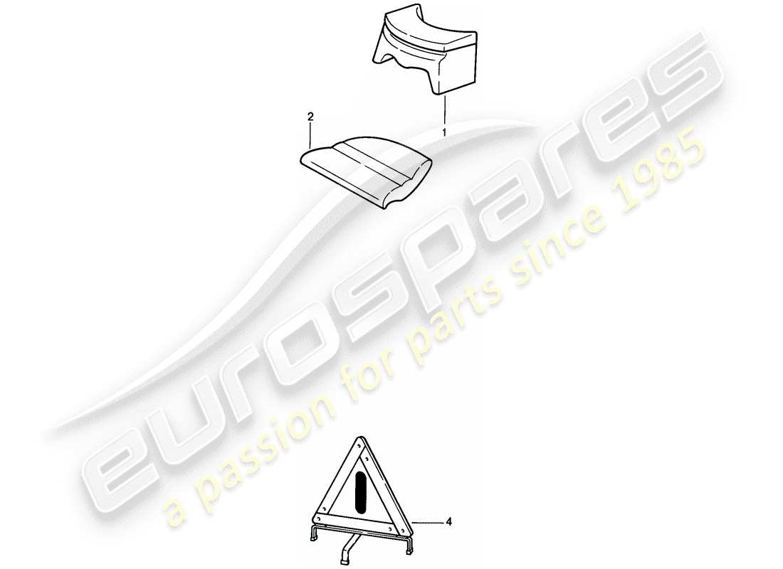 porsche 1988 (911) accessoires - siège enfant - tapis de sol - housse du véhicule schéma des pièces