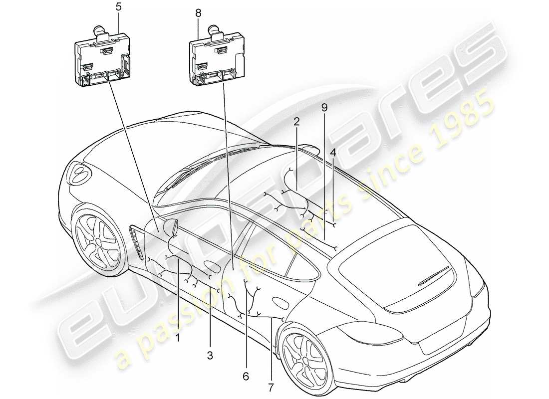 porsche 2012 (panamera 970) faisceaux de câbles schéma des pièces