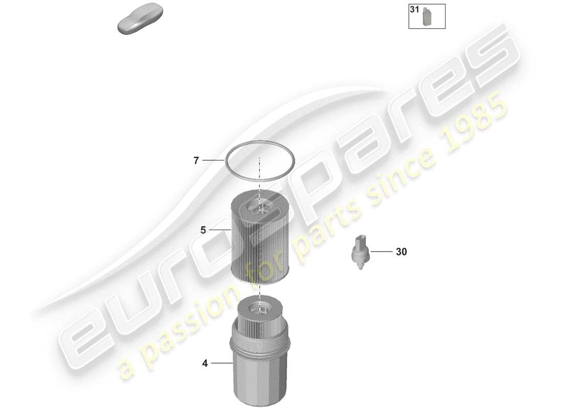 porsche 2020 (992-1) filtre à huile schéma des pièces